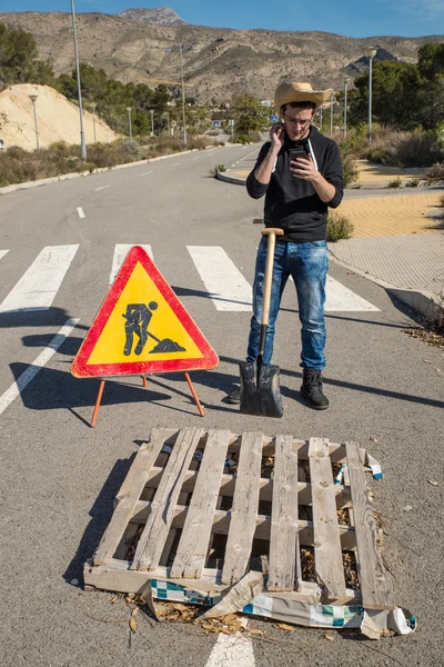 Operaio edile pigro — Foto Stock