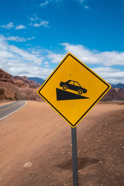 Sign on Andean road