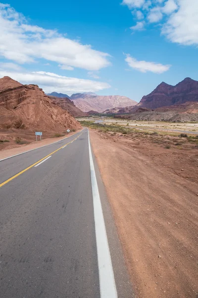 Road along Andean valleys — Stock Photo, Image