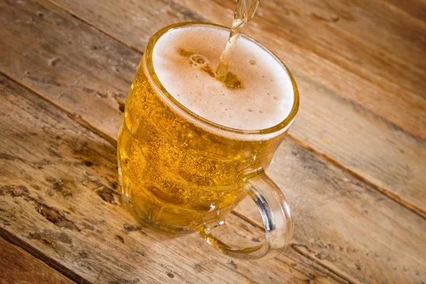 Traditional stein with lager — Stock Photo, Image