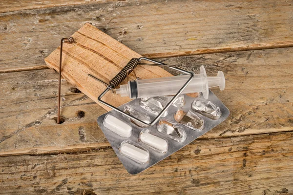 Multiple addictions with a mousetrap — Stock Photo, Image