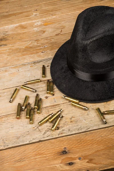 Fedora hat and bullets — Stock Photo, Image