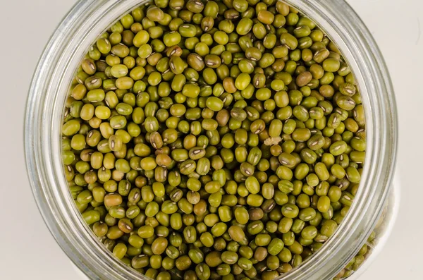 Soy beans in jar — Stock Photo, Image