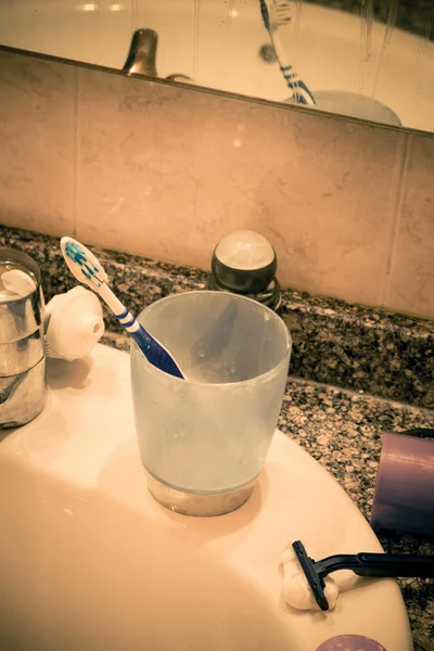 싱글 욕실 싱크 — 스톡 사진