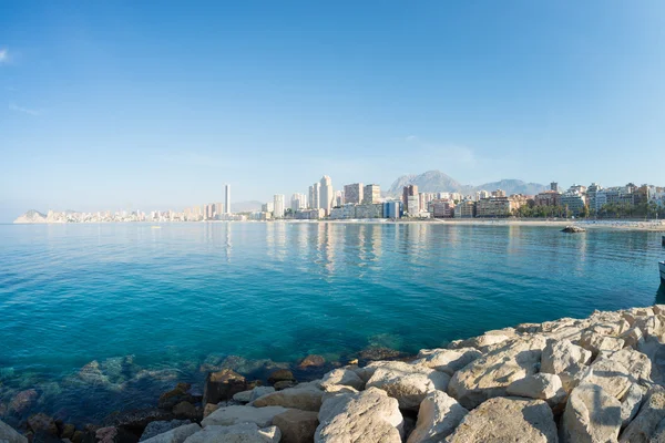 Sunny summer day on Benidorm beach — Stock Photo, Image