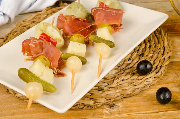 Serrano ham tapa — Zdjęcie stockowe