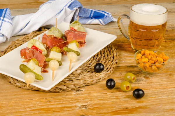 Tapa mit Serrano-Schinken — Stockfoto