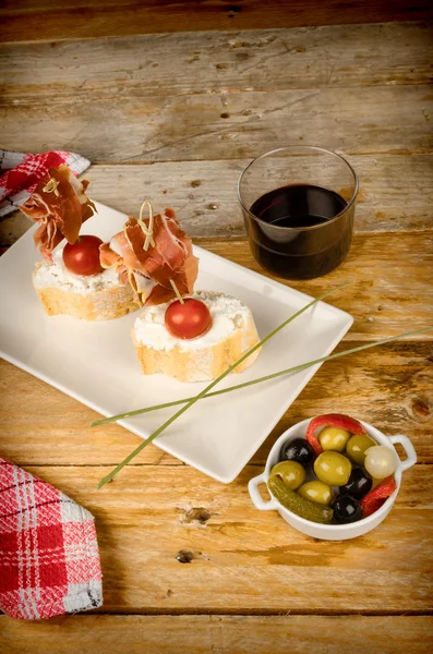 Ham pintxo — Stock Photo, Image