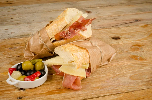 Ham and cheese  sub — Stock Photo, Image