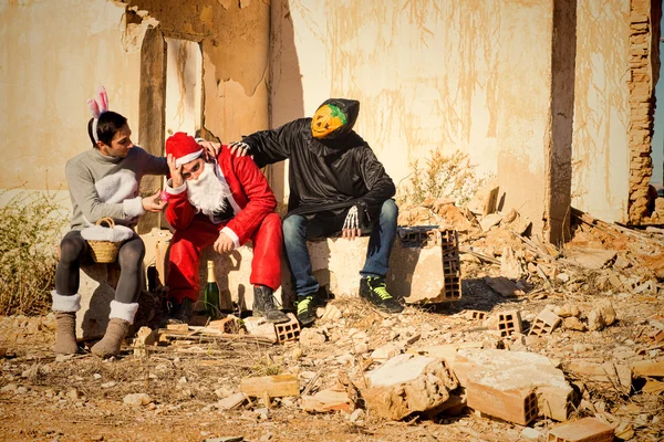Przygnębiony Santa — Zdjęcie stockowe