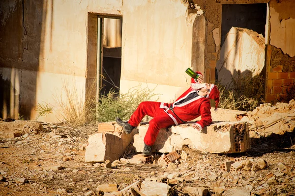 Weihnachtsmann trinken — Stockfoto