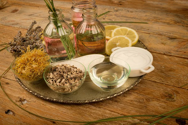 Assortimento di cosmetici naturali — Foto Stock