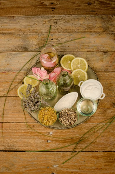 Assortimento di cosmetici naturali — Foto Stock