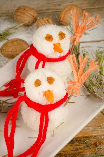 Muñecos de nieve de arroz — Foto de Stock