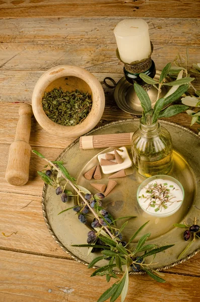 Cosmetici a base di olio d'oliva — Foto Stock