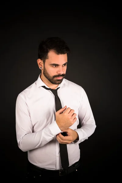 Bearded man studio portrait — Stock Photo, Image