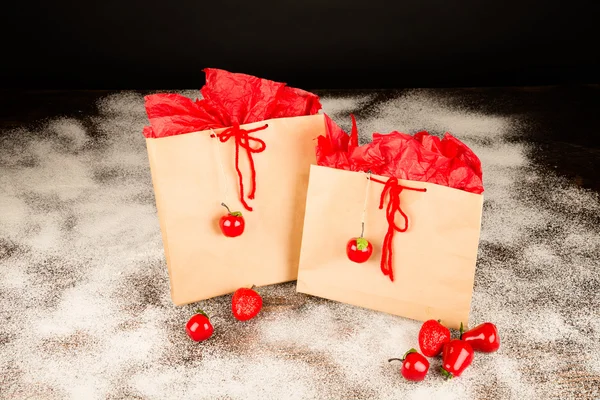 Christmas shopping bags — Stockfoto