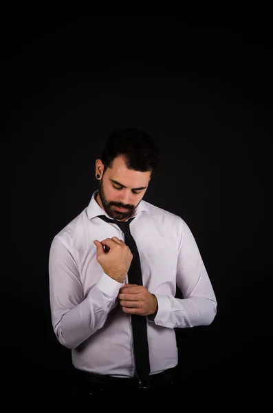 Bearded man studio portrait — Stock Photo, Image