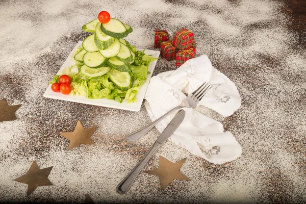 Salada de árvore de Natal — Fotografia de Stock