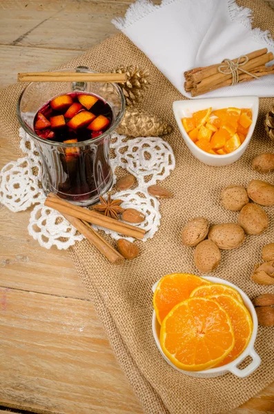 Glass of hot glogg — Stock Photo, Image