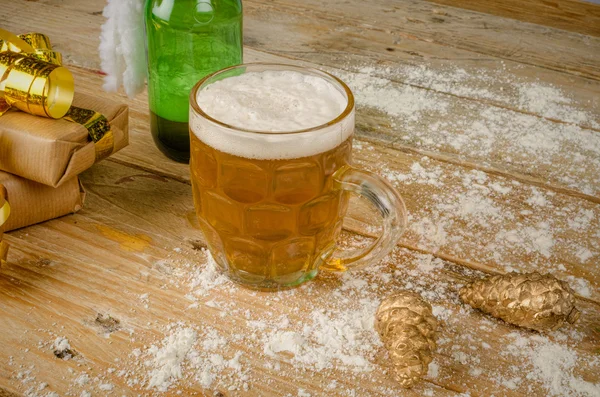 Snow beer — Stock Photo, Image