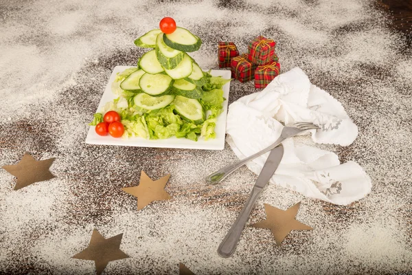 Kerstboom salade — Stockfoto