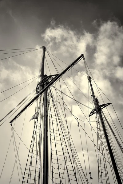 Sailboat masts on sky background — Stock Photo, Image