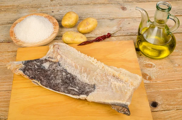 Cozinhar com bacalhau salgado — Fotografia de Stock