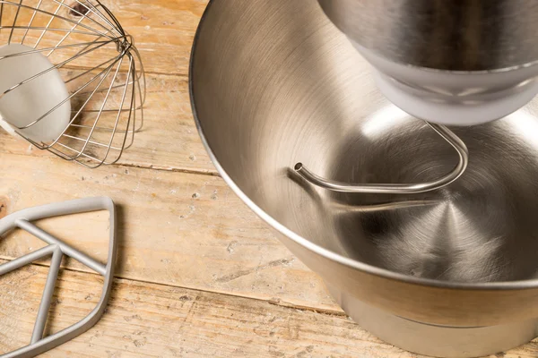 Steel bowl of a food processor — Stock Photo, Image