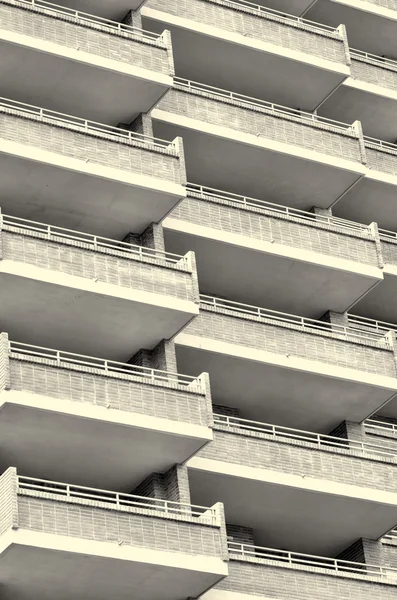 Black and white take of balconies — Stock Photo, Image