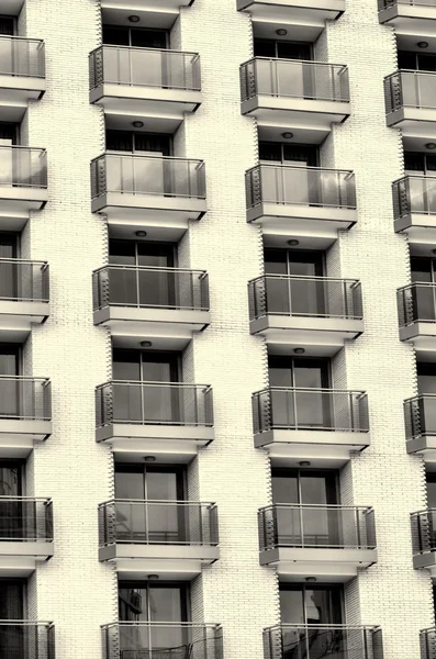 Black and white take of balconies — Stock Photo, Image