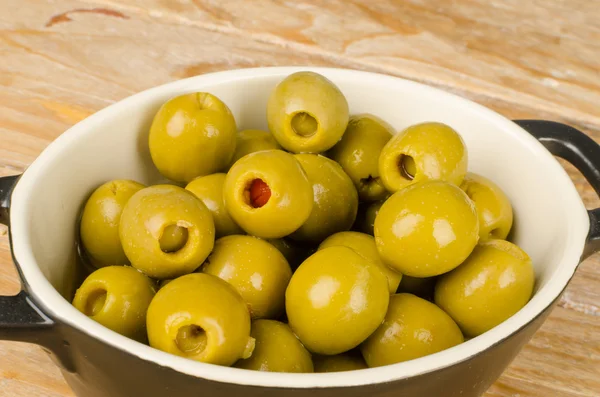 Olives stuffed with pepper — Stock Photo, Image