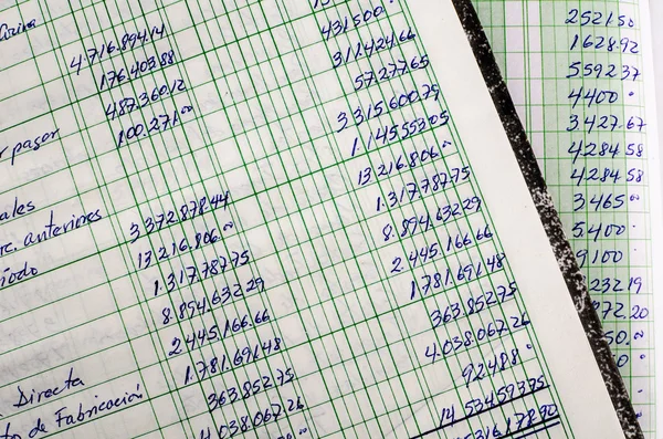 Açık sayfalarında el yazısı muhasebe