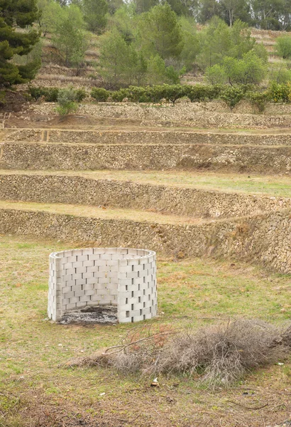 Bruciatore di rifiuti agricoli — Foto Stock