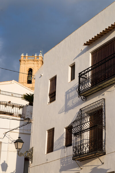 Whitewashed facades of Altea old town houses, Costa Blanca, Spain