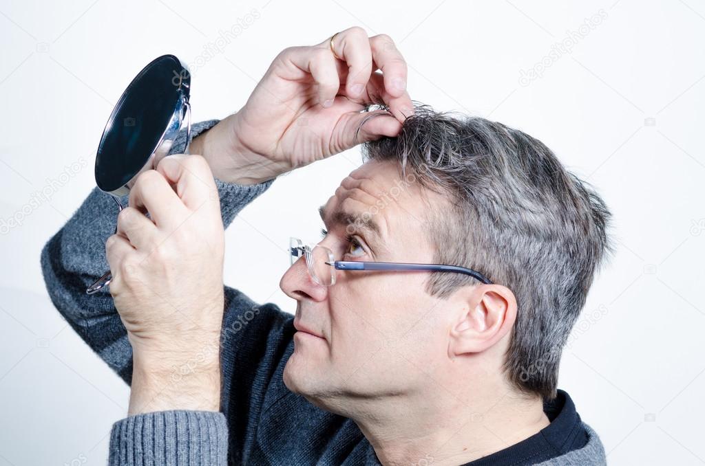 Looking for gray hair