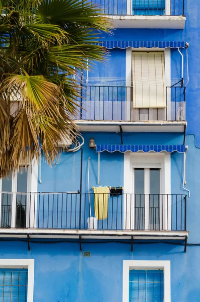 Mediterrâneo casas azuis — Fotografia de Stock