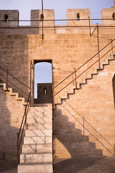 Detalhe a tomada de uma escada do castelo — Fotografia de Stock