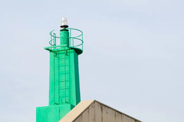 Green harbour beacon — Stock Photo, Image