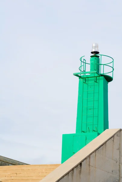 Green harbour beacon — Stock Photo, Image