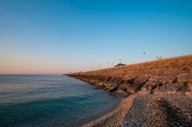 Large breakwater of rocks