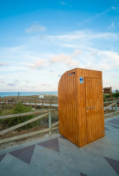 Wooden toilet booth — Stock Photo, Image