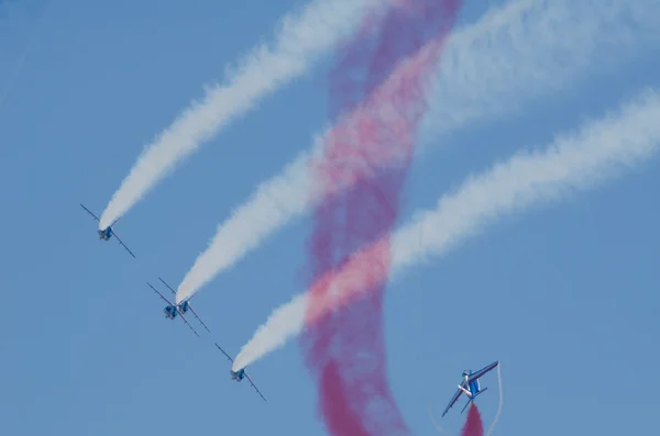 Patrouille de France σε μια αεροπορική επίδειξη — Φωτογραφία Αρχείου