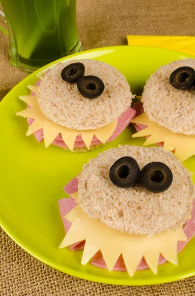 Scary monster sandwiches — Stock Photo, Image