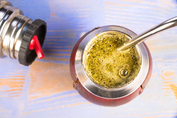 Mate herb brewing — Stock Photo, Image