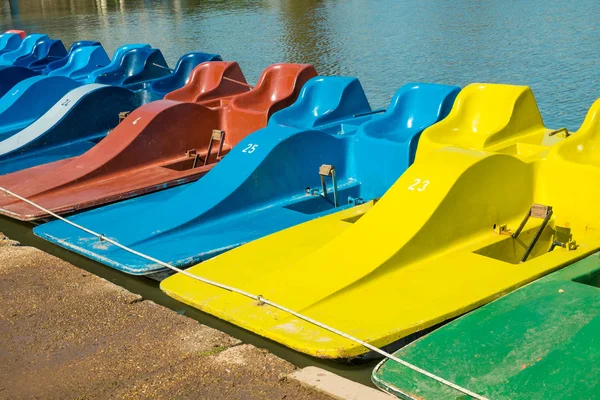 Bright paddle boats — Stock Photo, Image