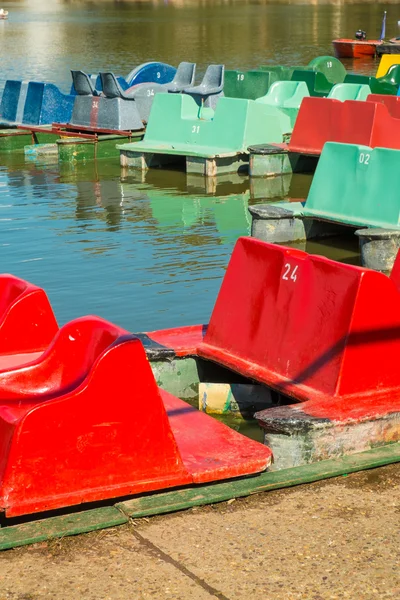 Bright paddle boats — Stock Photo, Image