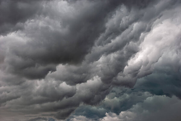 Beautiful sunset sky with thunderstorm clouds