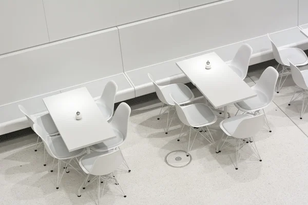 Biały stół i krzesła Obrazy Stockowe bez tantiem