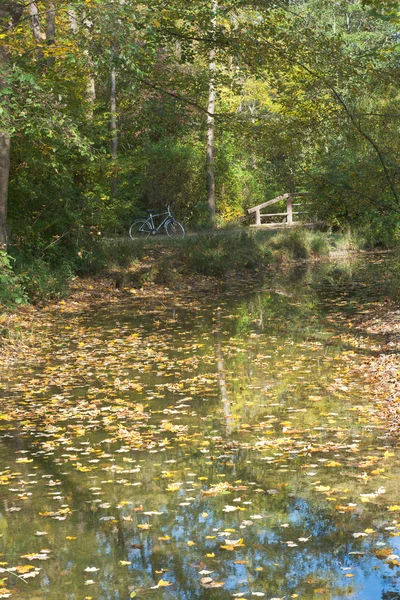 Jesienią turystyka rowerowa — Zdjęcie stockowe